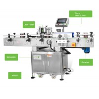 Single Side Cosmetics Sticker Labeling Machine For Round Bottle